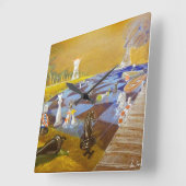 Schachzeit Quadratische Wanduhr (Winkel)