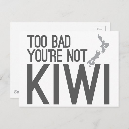 Schade, dass Sie nicht KIWI (NEW ZEALAND) sind Postkarte (Vorne/Hinten)