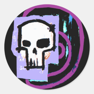 Schädel 12 runder aufkleber
