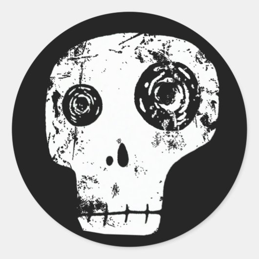 Schädel 13 runder aufkleber (Vorderseite)