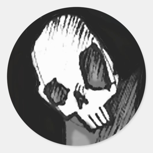 Schädel 14 runder aufkleber (Vorderseite)