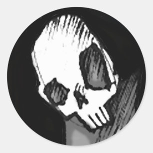 Schädel 14 runder aufkleber