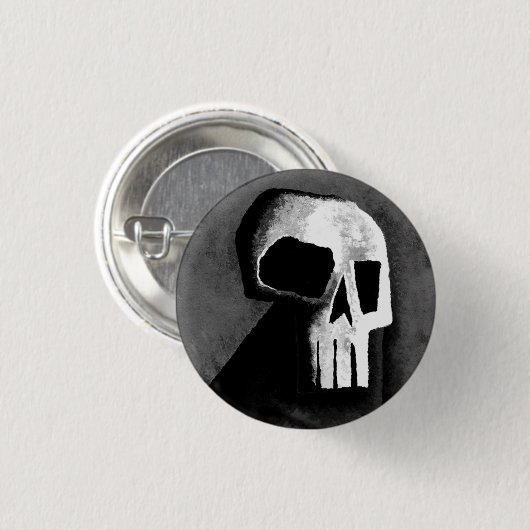 Schädel 15-Grey Button (Vorne & Hinten)