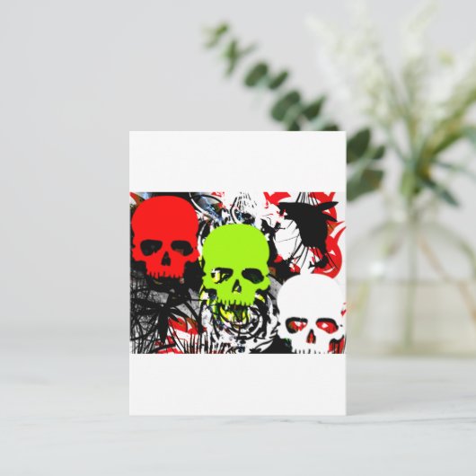 Schädel 3 postkarte (Stehend Vorderseite)