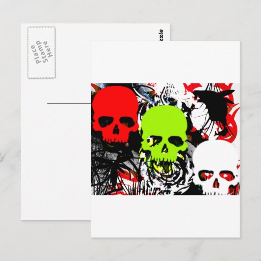 Schädel 3 postkarte (Vorne/Hinten)