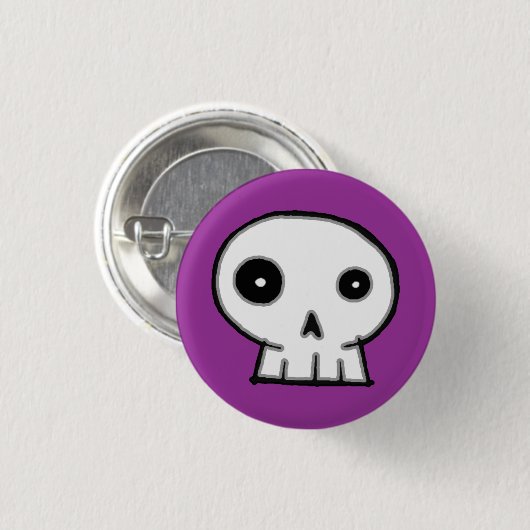 Schädel 9-Purple Button (Vorne & Hinten)