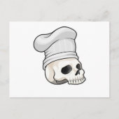 Schädel als Koch mit Koch Hut Postkarte (Vorderseite)