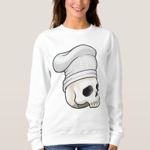 Schädel als Koch mit Koch Hut Sweatshirt