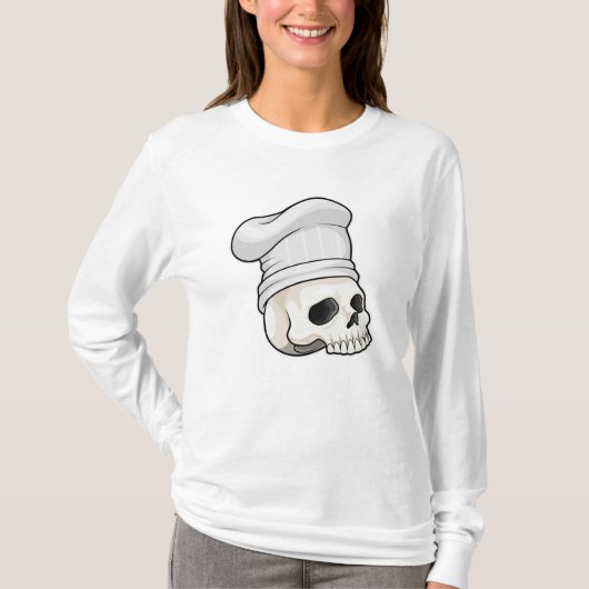 Schädel als Koch mit Koch Hut T-Shirt (Vorderseite)