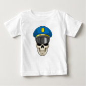 Schädel als Polizeibeamter mit Polizeihut Baby T-shirt (Vorderseite)