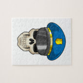 Schädel als Polizeibeamter mit Polizeihut Puzzle (Horizontal)