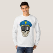Schädel als Polizeibeamter mit Polizeihut T-Shirt (Vorne ganz)