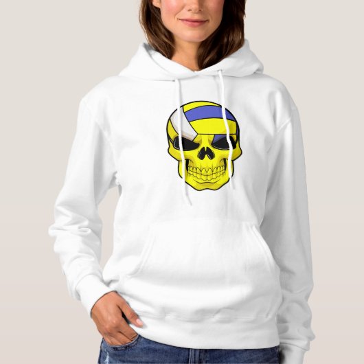 Schädel als Volleyballspieler mit Volleyball Hoodie (Vorderseite)