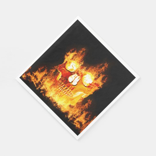 Schädel am Feuer Serviette (Ecke)