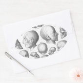 Schädel-Arten Ovaler Aufkleber (Umschlag)