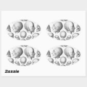 Schädel-Arten Ovaler Aufkleber (Blatt)