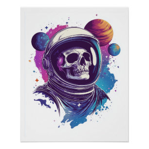 Schädel-Astronaut-Erforscher Poster