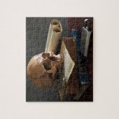 Schädel auf Buchpuzzlespiel Puzzle (Vertikal)
