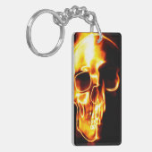 Schädel auf Feuer Schlüsselanhänger (Vorderseite links)