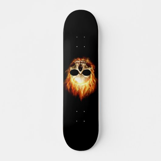 Schädel auf Feuer Skateboard (Vorne)