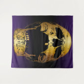 Schädel auf Lila - Schädel Wandteppich (Vorderseite (Horizontal))