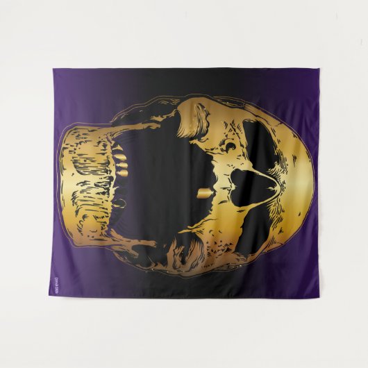 Schädel auf Lila - Schädel Wandteppich (Vorderseite (Horizontal))