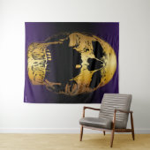 Schädel auf Lila - Schädel Wandteppich (Beispiel (Horizontal))