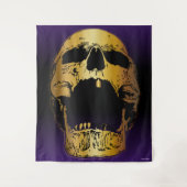 Schädel auf Lila - Schädel Wandteppich (Vorderseite)
