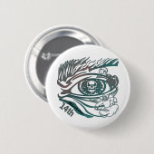 Schädel-Augen-14. Geburtstags-Geschenke Button (Vorne & Hinten)