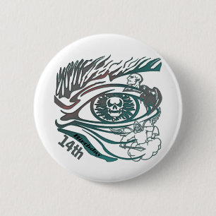 Schädel-Augen-14. Geburtstags-Geschenke Button