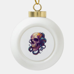 Schädel aus den Tiefen Keramik Kugel-Ornament