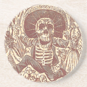 Schädel aus Oaxaca, La Calavera Oaxaqueña Sandstein Untersetzer