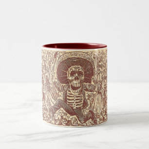 Schädel aus Oaxaca, La Calavera Oaxaqueña Zweifarbige Tasse