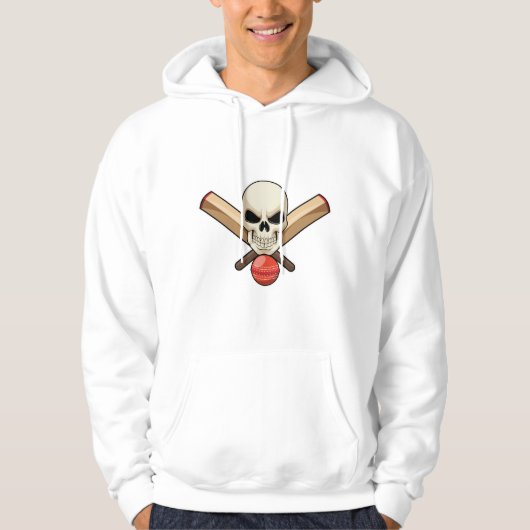 Schädel bei Cricket mit Cricket-Schläger Hoodie (Vorderseite)