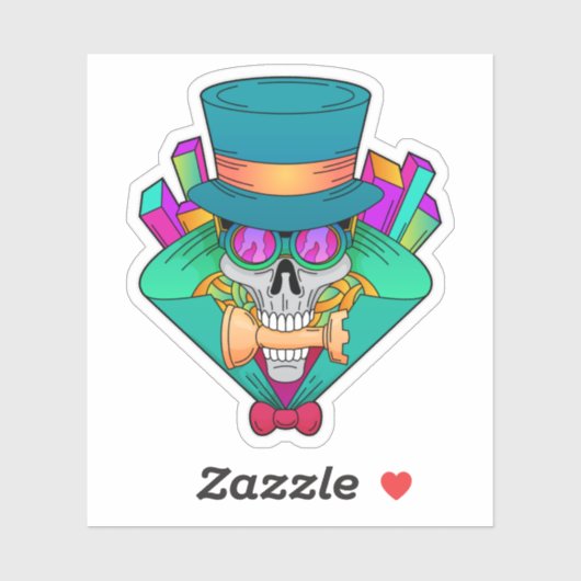 Schädel beim Schach mit Schachstück Rook Aufkleber (Blatt)