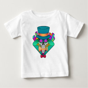 Schädel beim Schach mit Schachstück Rook Baby T-shirt