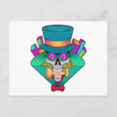 Schädel beim Schach mit Schachstück Rook Postkarte (Vorderseite)