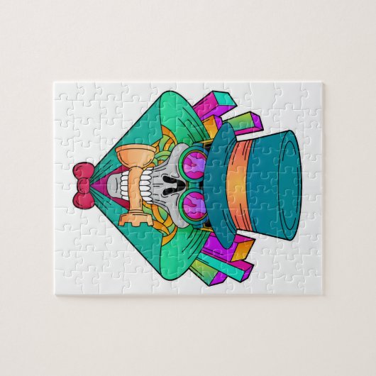 Schädel beim Schach mit Schachstück Rook Puzzle (Horizontal)