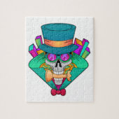 Schädel beim Schach mit Schachstück Rook Puzzle (Vertikal)