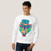 Schädel beim Schach mit Schachstück Rook Sweatshirt (Vorne ganz)