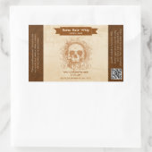 Schädel-bernsteinfarbiges Lager-kundenspezifische Rechteckiger Aufkleber (Tasche)