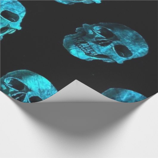 Schädel blau 2 geschenkpapier (Ecke)