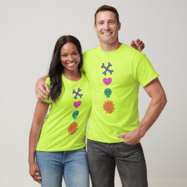 Schädel, Blume, Herz, Knochen Creepische Tasten T T-Shirt