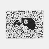 Schädel-Blume (kundengerechte Hintergrundfarbe) Fleecedecke (Vorderseite (Horizontal))