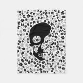 Schädel-Blume (kundengerechte Hintergrundfarbe) Fleecedecke (Vorderseite)