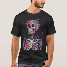 Schädel Blumen Grafik Dunkle Ästhetik Gothic T-Shi T-Shirt