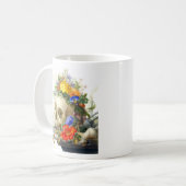 Schädel-Blumenstrauß-Tasse Kaffeetasse (Vorderseite Links)