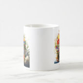 Schädel-Blumenstrauß-Tasse Kaffeetasse (Mittel)