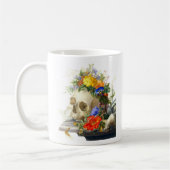 Schädel-Blumenstrauß-Tasse Kaffeetasse (Links)