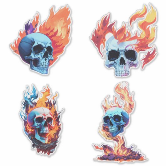 Schädel brennen aufkleber (Vorderseite)